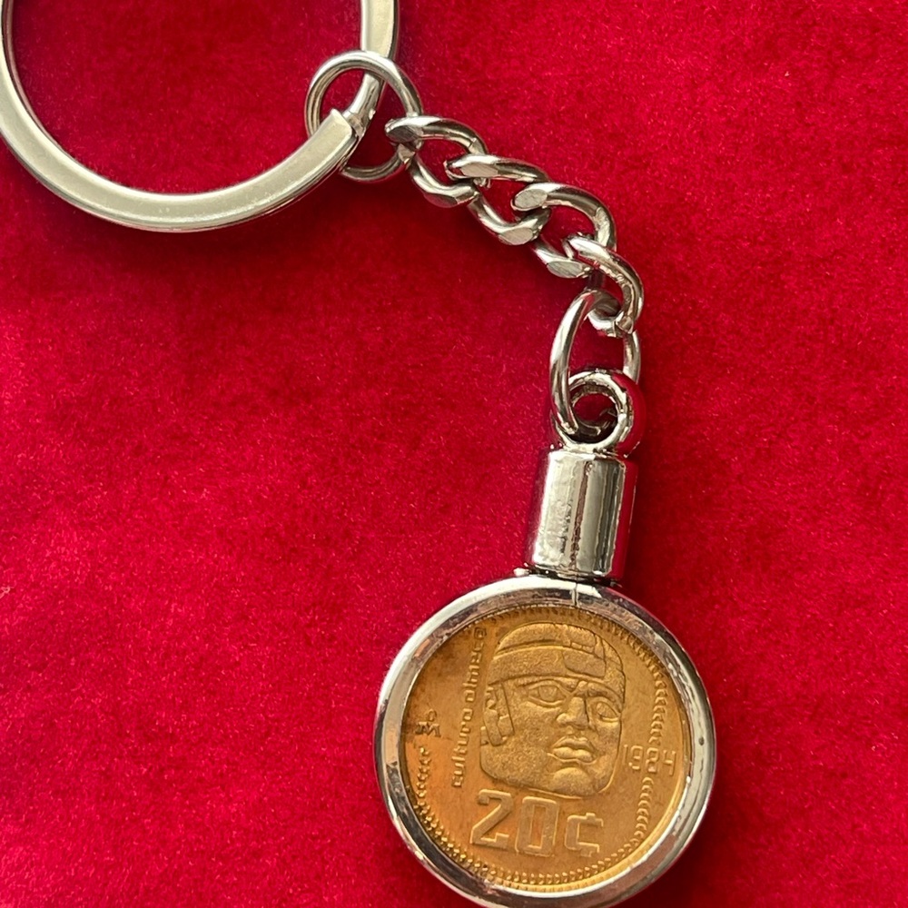 México toltec Coin Keychain